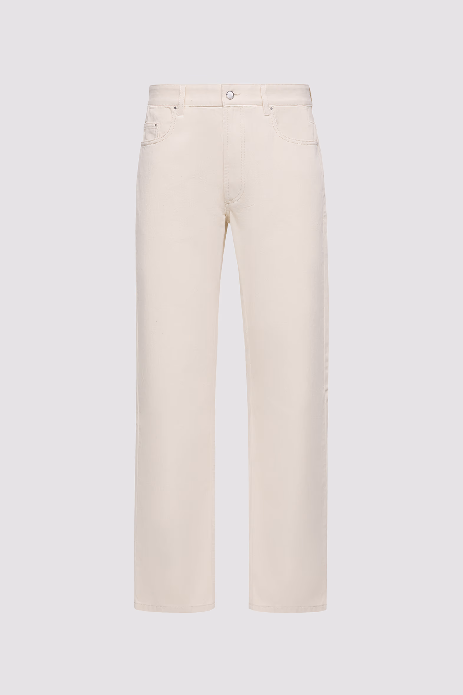 Straight Leg Jeans Men White Ivory Moncler 2